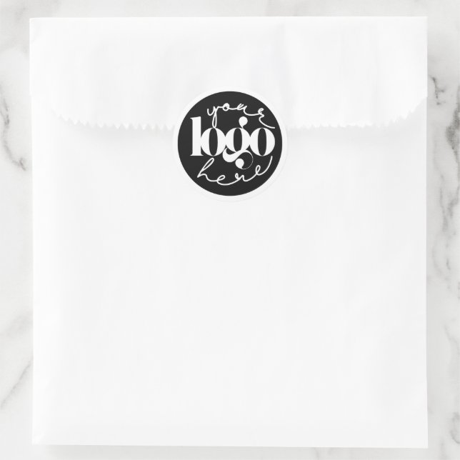 Minimalist Professional Business Custom Logo Classic Round Sticker (Bag)