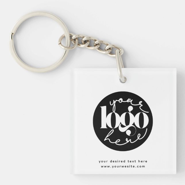 Minimalist Professional Business Custom Logo Keychain (Front)