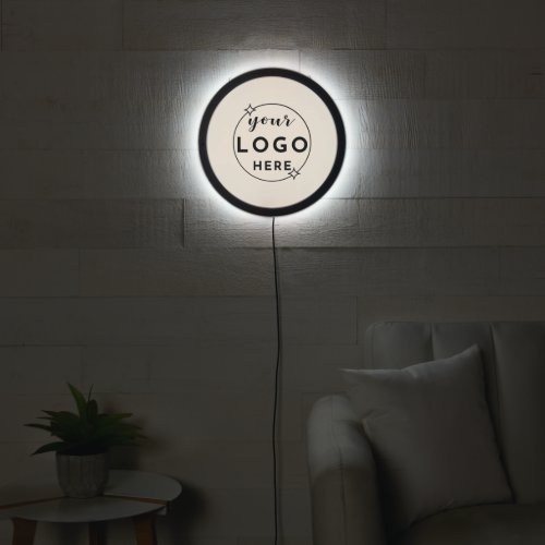 Minimalist Professional Business Logo Beige LED Sign