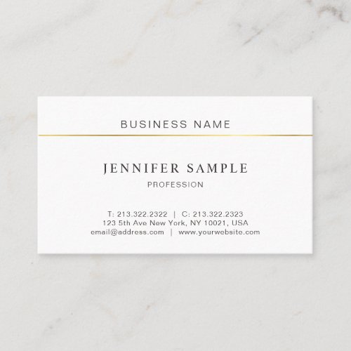 Minimalist Professional Chic Design Modern Plain Business Card