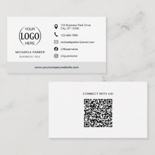 Minimalist Professional Company Logo QR Code Business Card