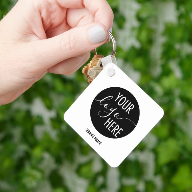 Minimalist Professional Company Logo QR Code Keychain (Hand)