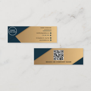 Minimalist Professional Company Logo QR Code Mini Business Card