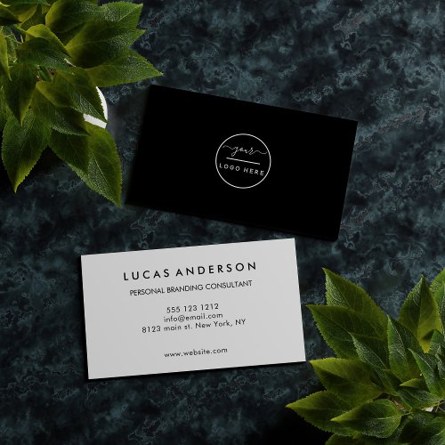 Minimalist Professional Corporate Black And Blush  Business Card