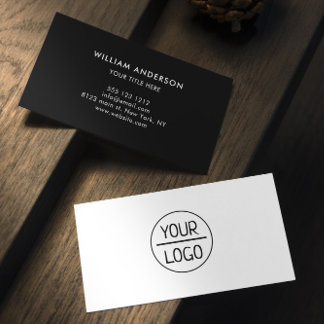 Minimalist Professional Corporate Black And White  Business Card