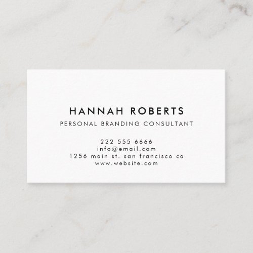 Minimalist Professional Corporate Black And White  Business Card