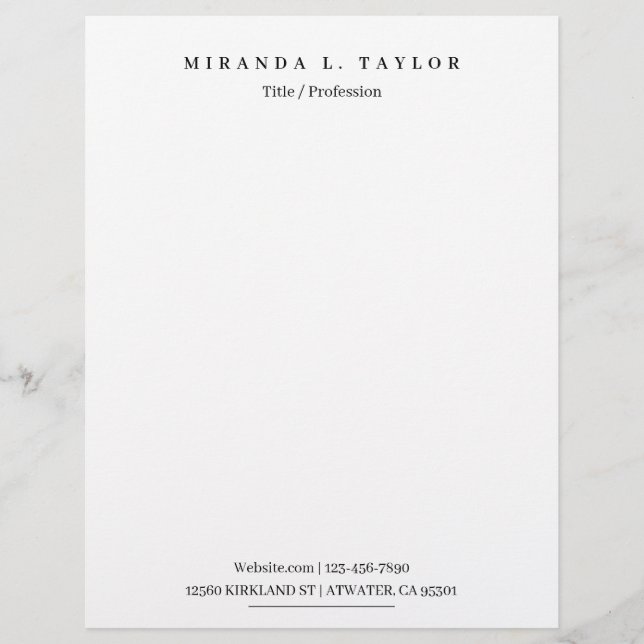 Minimalist Professional Corporate Executive Letterhead (Front)