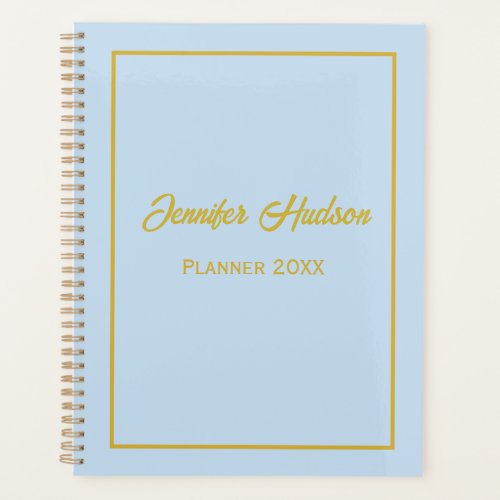 Minimalist Professional Cute Powder Blue Weekly Planner