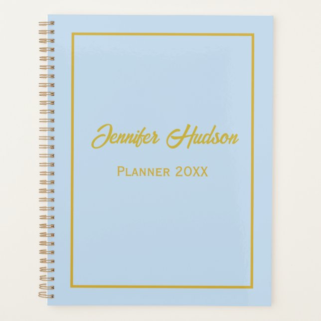 Minimalist Professional Cute Powder Blue Weekly Planner (Front)