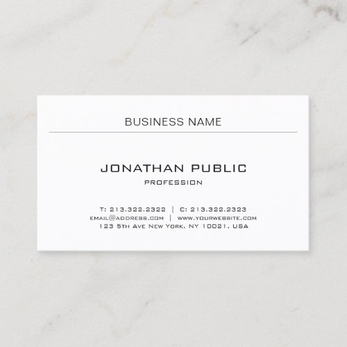 Minimalist Professional Design Elegant Modern Business Card