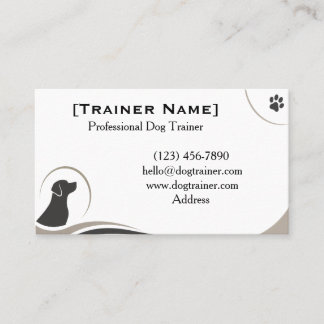Minimalist Professional Dog Trainer Customizable Business Card