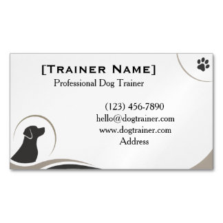 Minimalist Professional Dog Trainer Customizable Business Card Magnet
