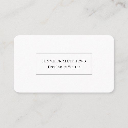 Minimalist Professional Elegant Black and White Business Card