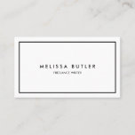Minimalist Professional Elegant Black and White Business Card<br><div class="desc">Minimalist and elegant professional black and white. It's a sophisticated look for consultant,  writer,  teacher and more.</div>