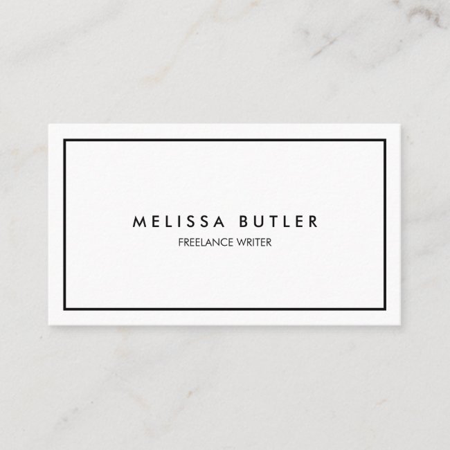 Minimalist Professional Elegant Black and White Business Card