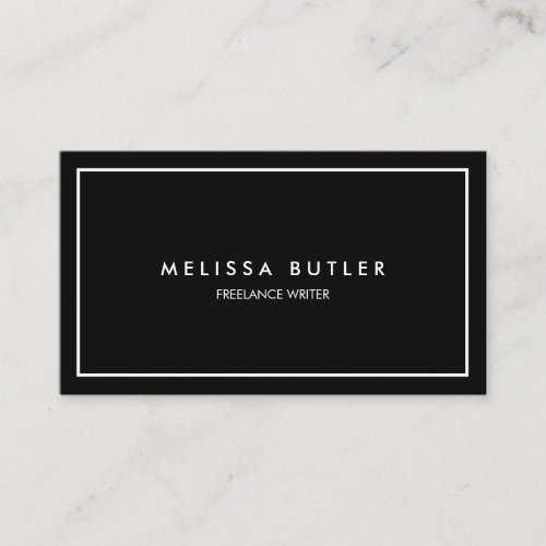 Minimalist Professional Elegant Black and White Business Card
