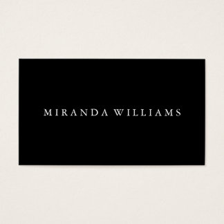 Minimalist Professional Elegant Black Business Card