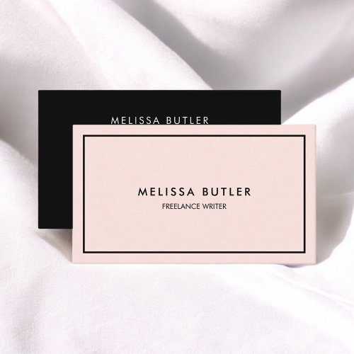 Minimalist Professional Elegant Blush Pink Business Card