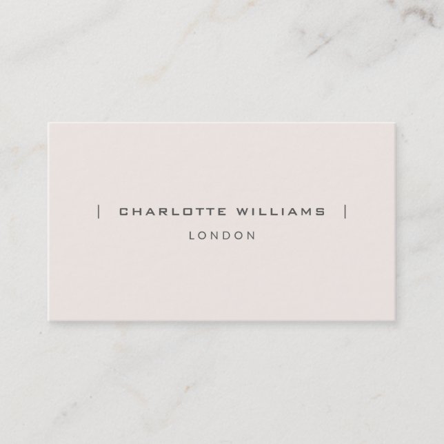 Minimalist Professional Elegant Feminine Pink Business Card (Front)