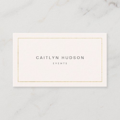 Minimalist Professional Elegant Gold and Blush Business Card
