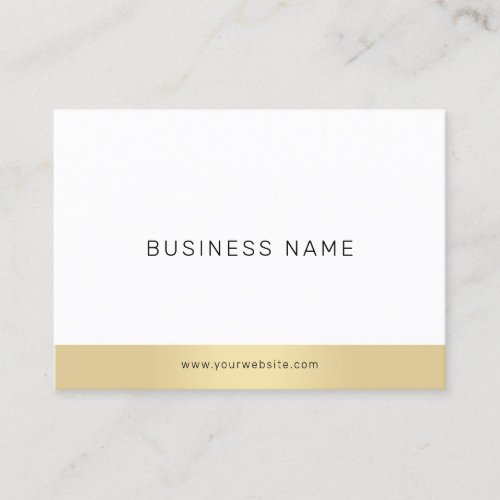 Minimalist Professional Elegant Gold White Plain Business Card