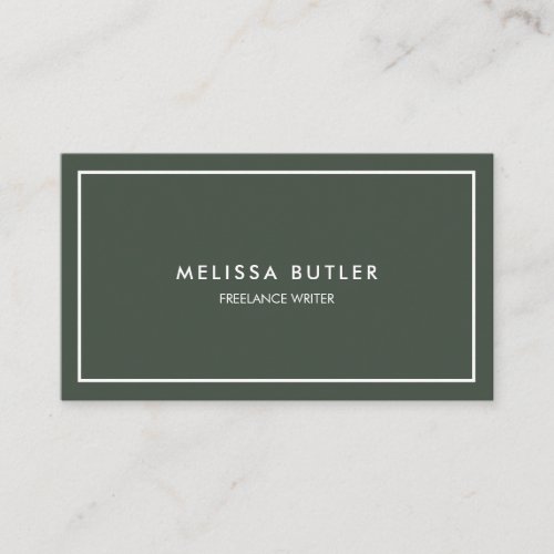 Minimalist Professional Elegant Green Business Card