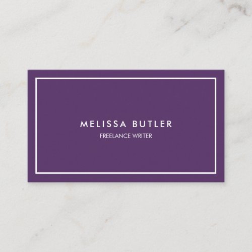 Minimalist Professional Elegant Purple Business Card
