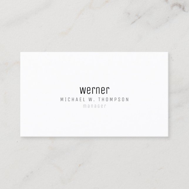 Minimalist professional elegant simple manager b/w business card (Front)