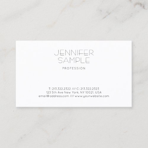 Minimalist Professional Elegant Simple Plain Business Card