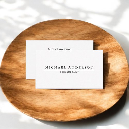 Minimalist Professional Elegant White Business Card