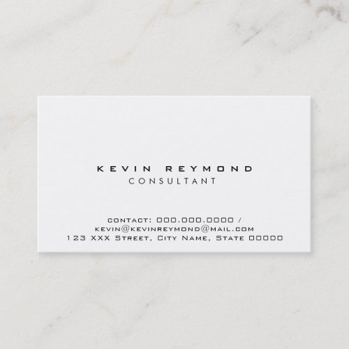 minimalist professional elegant white business card