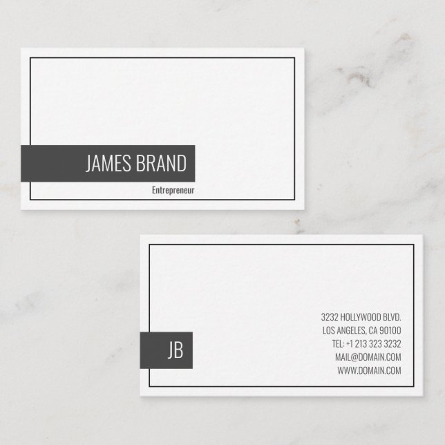 Minimalist Professional Entrepreneur Business Card (Front/Back)