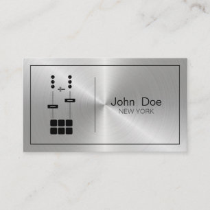 Minimalist Professional Faux Metallic DJ Business Card
