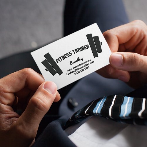 Minimalist Professional Fitness Trainer Business Card