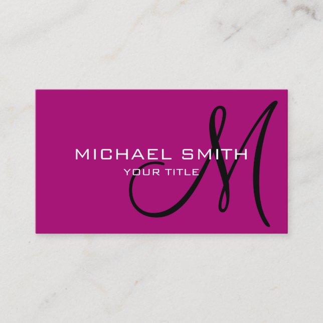 Minimalist Professional Flirt Monogram Business Card (Front)