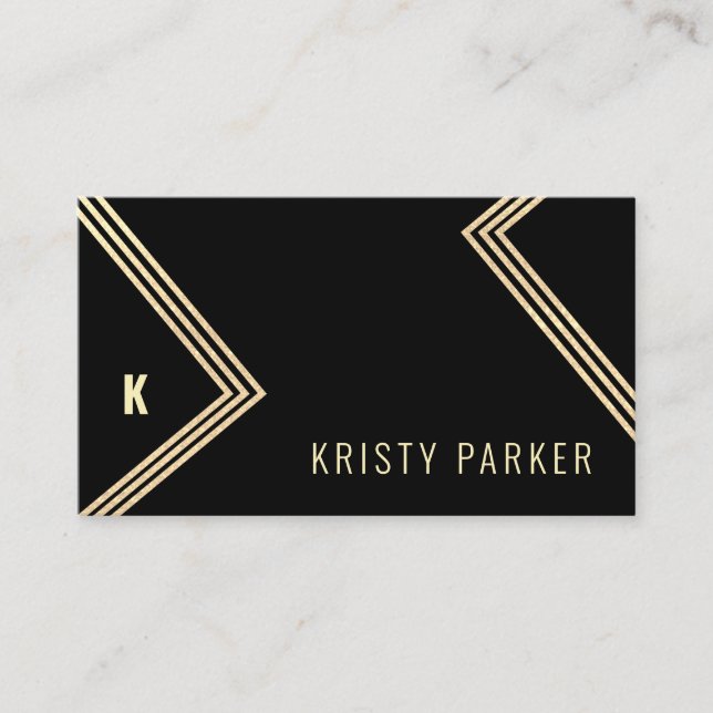 Minimalist professional geometrical monogram business card (Front)