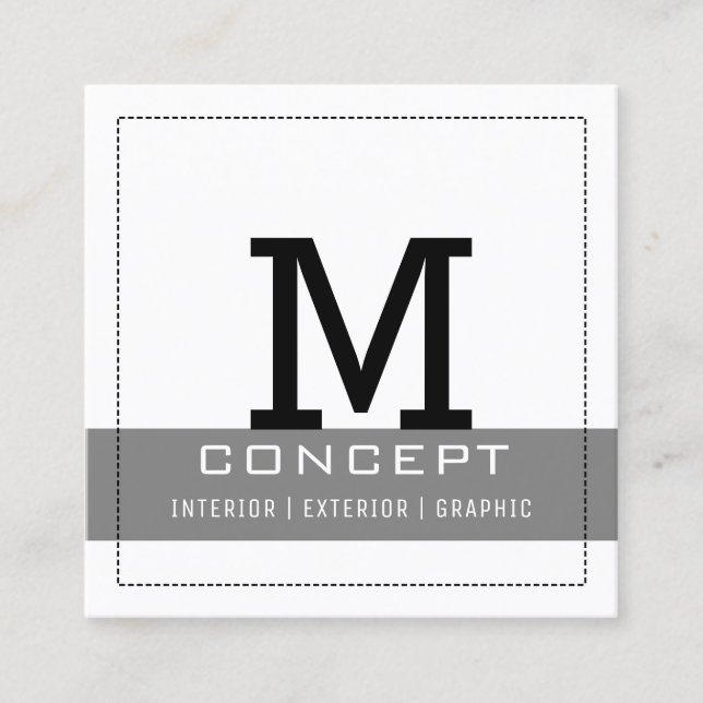 Minimalist Professional Gray Elegant #2 Square Business Card (Front)