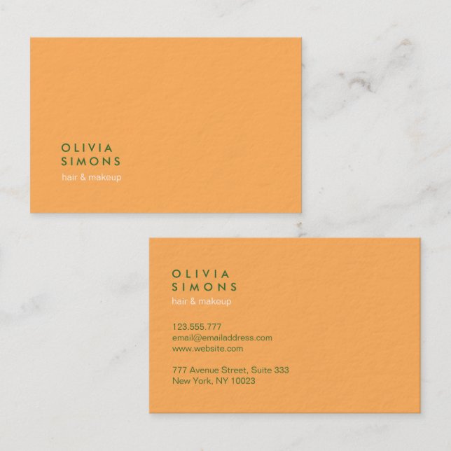 Minimalist Professional Green Business Cards (Front/Back)