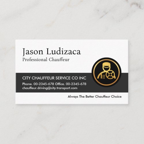 Minimalist Professional Grey Chauffeur Layer Business Card