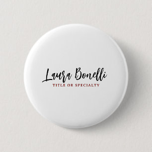Minimalist Professional Handwrite Plain Name Title Button