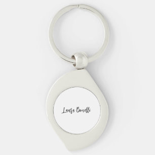 Minimalist Professional Handwrite Plain Name Title Keychain