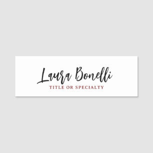 Minimalist Professional Handwrite Plain Name Title Name Tag