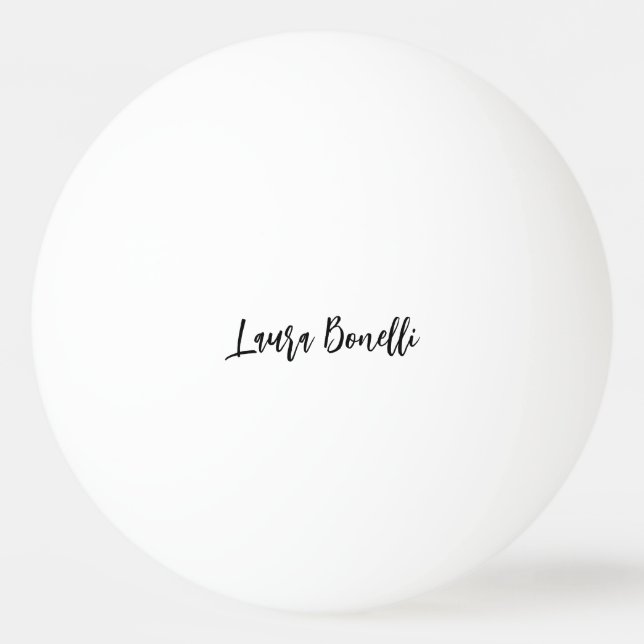 Minimalist Professional Handwrite Plain Name Title Ping Pong Ball (Front)
