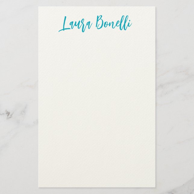 Minimalist Professional Handwrite Plain Name Title Stationery (Front)