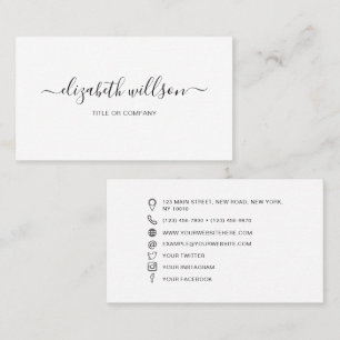 Minimalist Professional Handwritten Signature Business Card