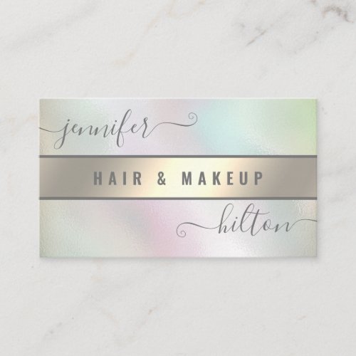Minimalist professional holographic gold foil business card