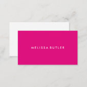 Minimalist Professional Hot Pink Business Card (Front/Back)