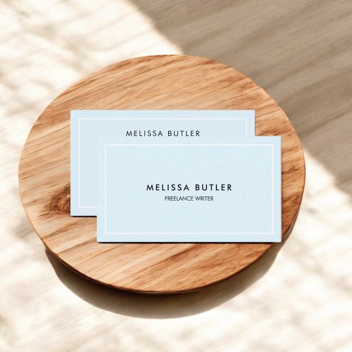 Minimalist Professional Light Blue Business Card