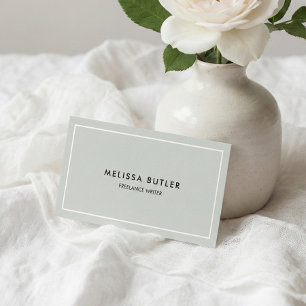 Minimalist Professional Light Sage Green Business Card