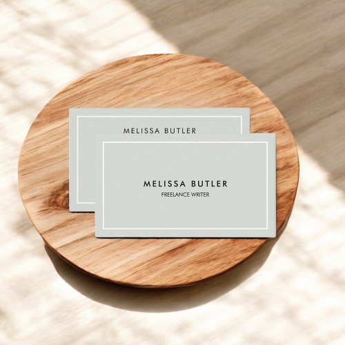 Minimalist Professional Light Sage Green Business Card